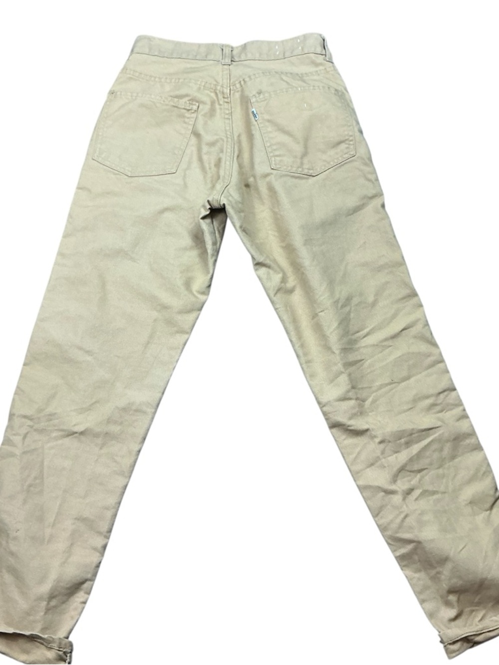 Vintage Levi’s 1960/70s white tag tan perma prest big E jeans 24 x 27 USA